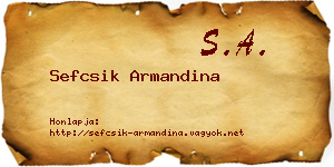 Sefcsik Armandina névjegykártya